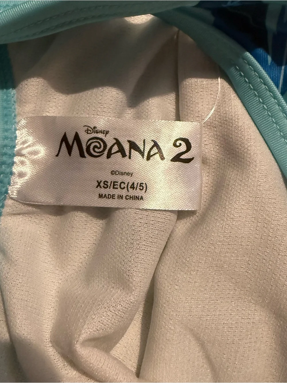 Disney Moana 2 Girls XS 4/5 One Piece Swimsuit NWOT